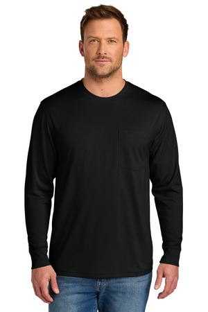 CornerStone CS440LSP Workwear Pro Long Sleeve Pocket Tee, Black
