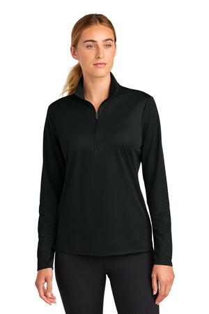 Sport-Tek LST672 Women's Micropique Sport-Wick 1/4-Zip, Black