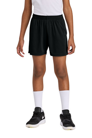 Sport-Tek YST349P Youth PosiCharge Competitor 5 Pocketed Short, Black