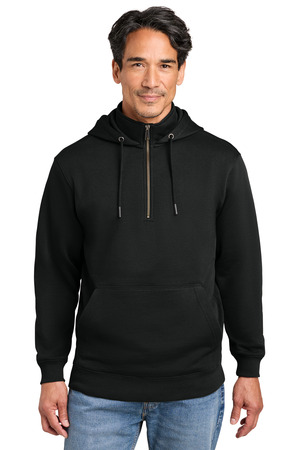 CornerStone CSF633 Tough Fleece 1/4-Zip Hoodie, Black