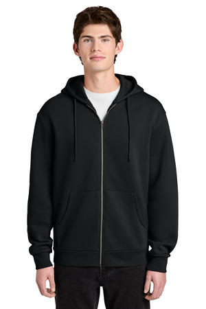 District DT6702 MelloFleece Full-Zip Hoodie, Black