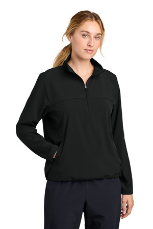 Sport-Tek LST481 Women's Repeat 1/2-Zip, Black