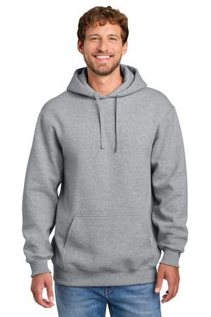 Port & Co PC107H Foundation Fleece Pullover Hooded Sweatshirt, Athletic Heather