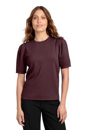 Mercer+Mettle MM1041 Women's Short Sleeve Lite Spacer Top, Dark Raisin