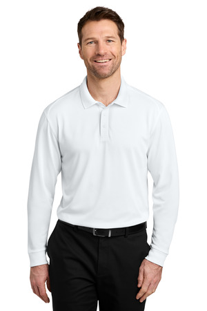 Port Authority K240LS Wearever Performance Pique Long Sleeve Polo, White
