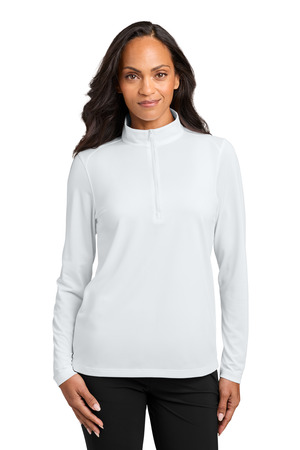 Port Authority LK241 Women's Wearever Performance Pique 1/4-Zip, White