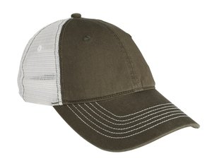 District DT607 Mesh Back Cap, Army/ White