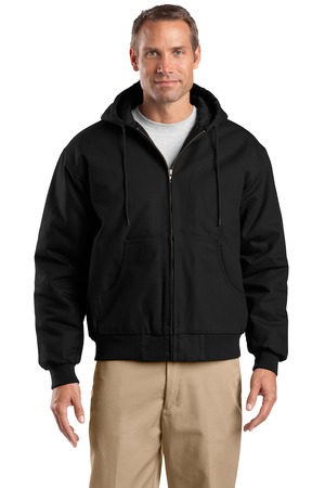 CornerStone TLJ763H Tall Duck Cloth Hooded Work Jacket, Black