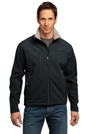 Port Authority TLJ790 Tall Glacier Soft Shell Jacket, Black/ Chrome