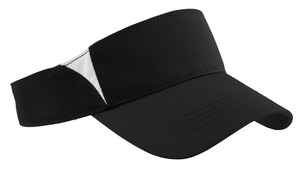 Sport-Tek STC13 Dry Zone Colorblock Visor, Black/ White