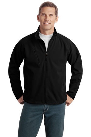 Port Authority TLJ705 Tall Textured Soft Shell Jacket, Black