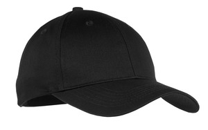 Port Authority YCP80 Youth Six-Panel Twill Cap, Black