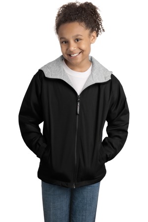 Port Authority YJP56 Youth Team Jacket, Black/ Light Oxford