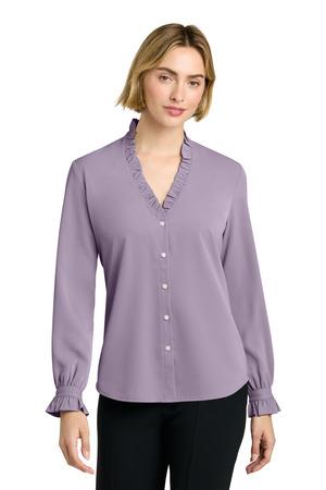 Brooks Brothers BB18011 Women's Long Sleeve Ruffle Collar Blouse