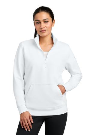 Nike NKDX6720 Women's Club Fleece Sleeve Swoosh 1/2-Zip