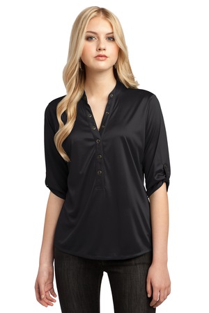 OGIO LOG111 Crush Henley, Blacktop