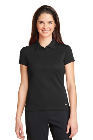 Nike 746100 Women's Dri-FIT Solid Icon Pique Modern Fit Polo, Black