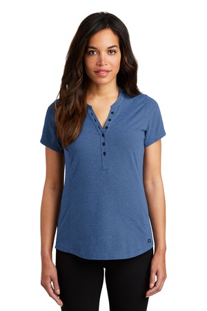 OGIO LOG136 Women's Tread Henley, Blue Heather