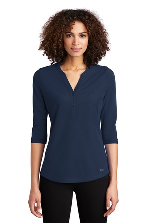 OGIO LOG104 Women's Jewel Henley, Navy