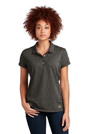 New Era LNEA301 Women's Slub Twist Polo, Black Twist
