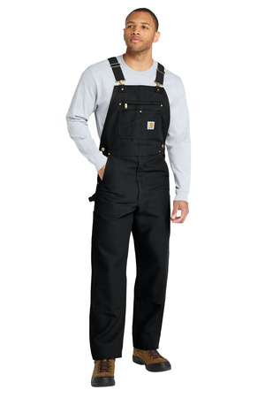 Carhartt CT102776 Duck Unlined Bib Overalls, Black