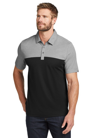 TravisMathew TM1MU414 Oceanside Blocked Polo, Black Heather/ Black