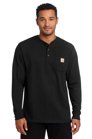 Carhartt CTK128 Long Sleeve Henley T-Shirt, Black