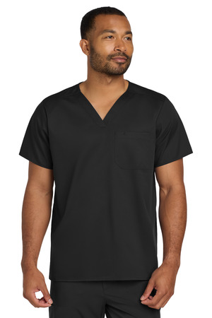 Wink WW3160 Unisex WorkFlex Chest Pocket V-Neck Top, Black