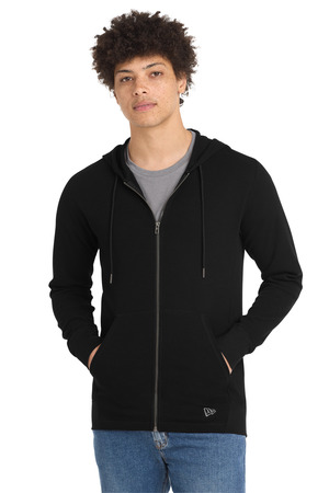 New Era NEA141 Thermal Full-Zip Hoodie, Black