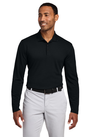 Nike NKDC2104 Dri-FIT Micro Pique 2.0 Long Sleeve Polo, Black