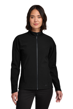 OGIO LOG755 Women's Commuter Full-Zip Soft Shell, Blacktop
