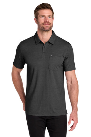 TravisMathew TM1MY404 Oceanside Heather Pocket Polo, Black Heather
