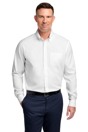 Brooks Brothers BB18000 Wrinkle-Free Stretch Pinpoint Shirt, White