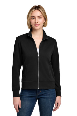 Brooks Brothers BB18211 Women's Double-Knit Full-Zip, Deep Black