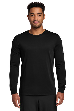 Nike NKBQ5230 Dri-FIT Cotton/Poly Long Sleeve Tee, Black