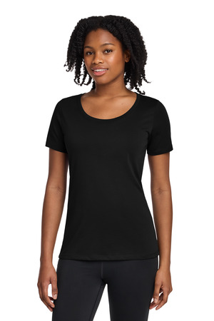 Nike NKBQ5234 Women's Dri-FIT Cotton/Poly Scoop Neck Tee, Black