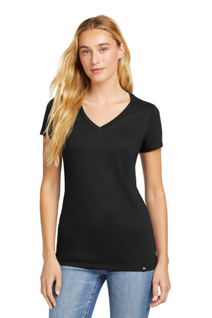 New Era LNEA101 Women's Heritage Blend V-Neck Tee, Black