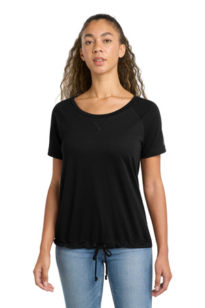 New Era LNEA133 Women's Tri-Blend Performance Cinch Tee, Black Solid