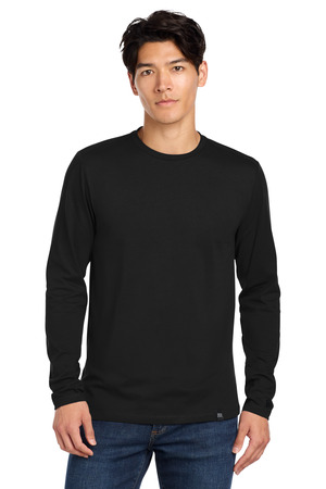 New Era NEA102 Heritage Blend Long Sleeve Crew Tee, Black