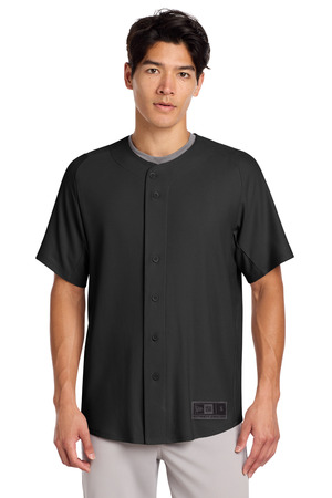 New Era NEA220 Diamond Era Full-Button Jersey, Black