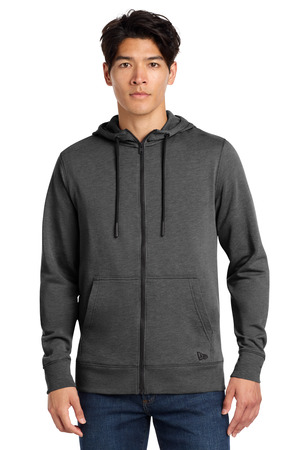 New Era NEA511 Tri-Blend Fleece Full-Zip Hoodie, Black Heather