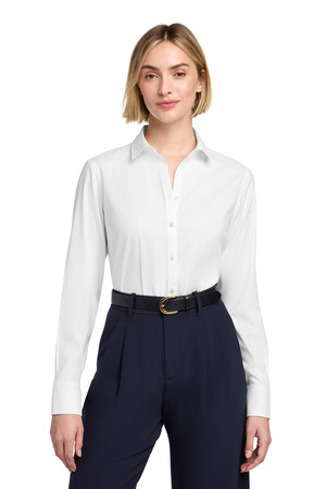 Brooks Brothers BB18001 Women's Wrinkle-Free Stretch Pinpoint Shirt, White
