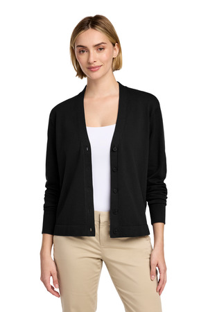 Brooks Brothers BB18405 Women's Cotton Stretch Cardigan Sweater, Deep Black