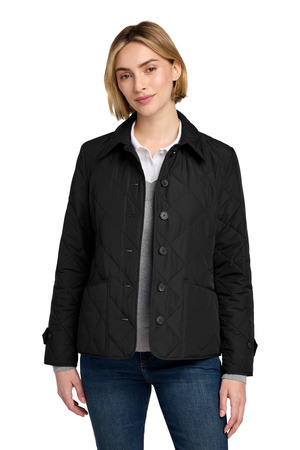 Brooks Brothers BB18601 Women's Quilted Jacket, Deep Black