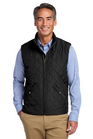Brooks Brothers BB18602 Quilted Vest, Deep Black
