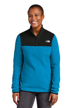The North Face NF0A7V4M Women's Glacier 1/4-Zip Fleece, Hero Blue/ TNF Black