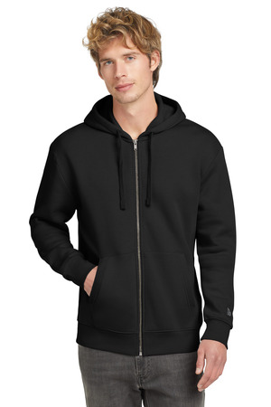 New Era NEA526 Heritage Fleece Full-Zip Hoodie, Black