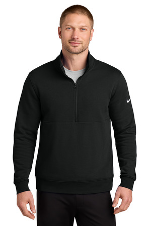 Nike NKDX6718 Club Fleece Sleeve Swoosh 1/2-Zip, Black