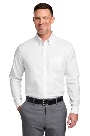 Brooks Brothers TBB18002 Tall Wrinkle-Free Stretch Nailhead Shirt, White