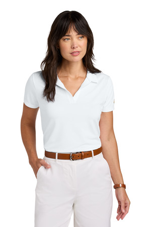 Brooks Brothers BB18221 Women's Mesh Pique Performance Polo, White